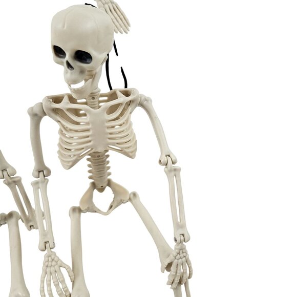 Skeletons Set of 4 Hanging Posable 16 in Full Body Halloween Decor Plastic - Picture 6 of 13